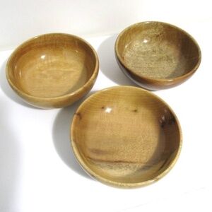 VTG Handmade Myrtlewood Bowls, Set of 3